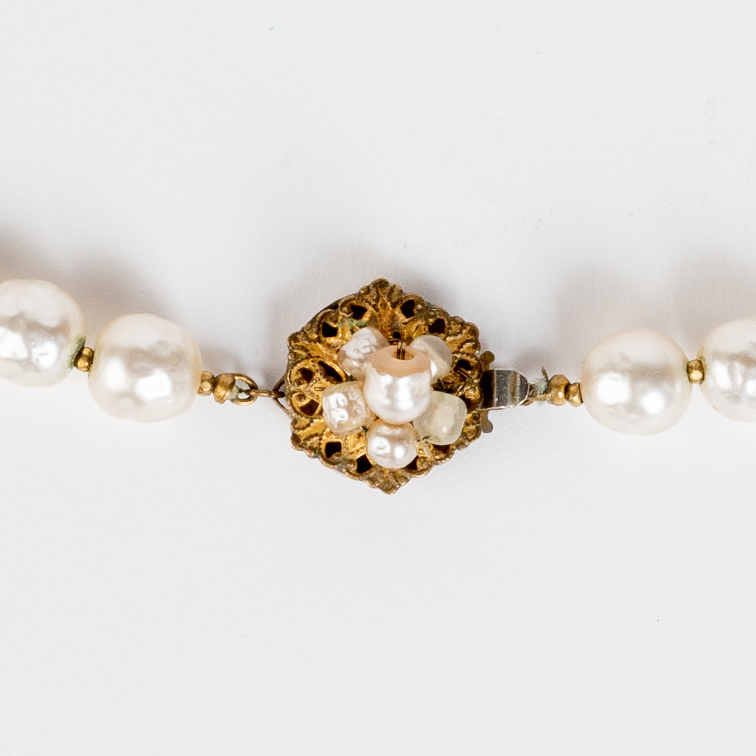 SIGNED MIRIAM HASKELL BAROQUE CHAMPAGNE COSTUME PEARL STRAND