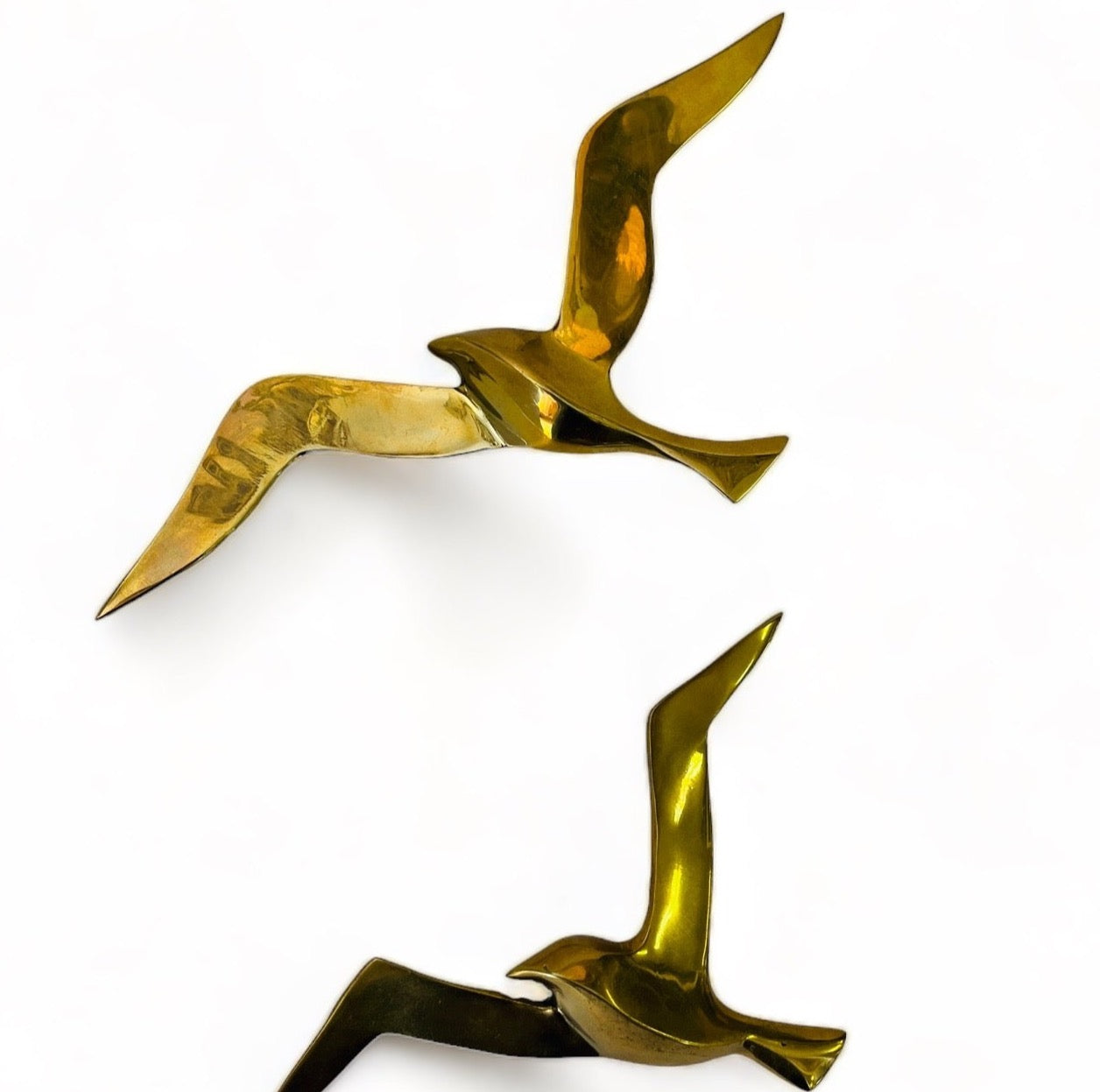 PAIR BRASS BIRD DECOR WALL HANGING all JOHNATHON LIVINGSTON SEAGULL