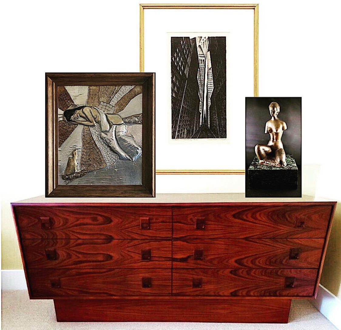 6 DRAWER DRESSER/ SERVER w/ PLINTH/CANTILEVER BASE