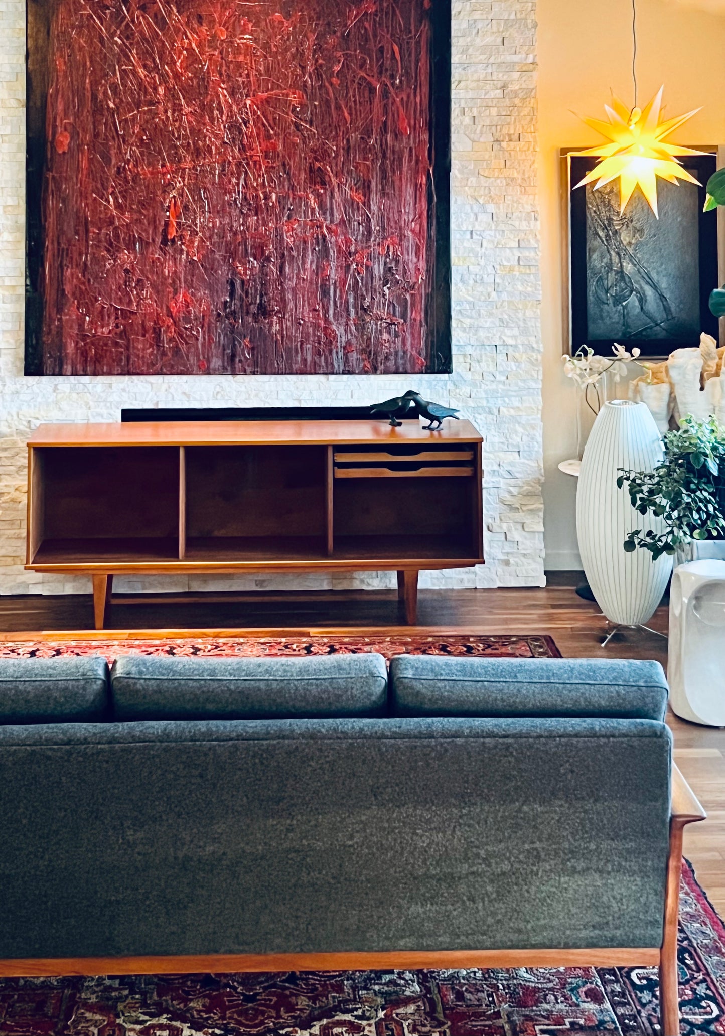 TEAK DYRLUND CREDENZA BUFFET SERVER MID CENTURY MEDIA UNIT PROFESSIONALLY REFINISHED