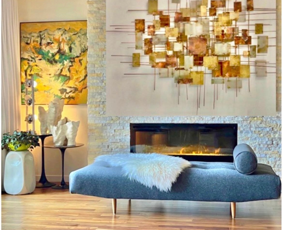 TUFTED CHAISE LOUNGE TUFTED SOFA DAYBED PROFESSIONALLY REUPHOLSTERED in MAHARAM WOOL