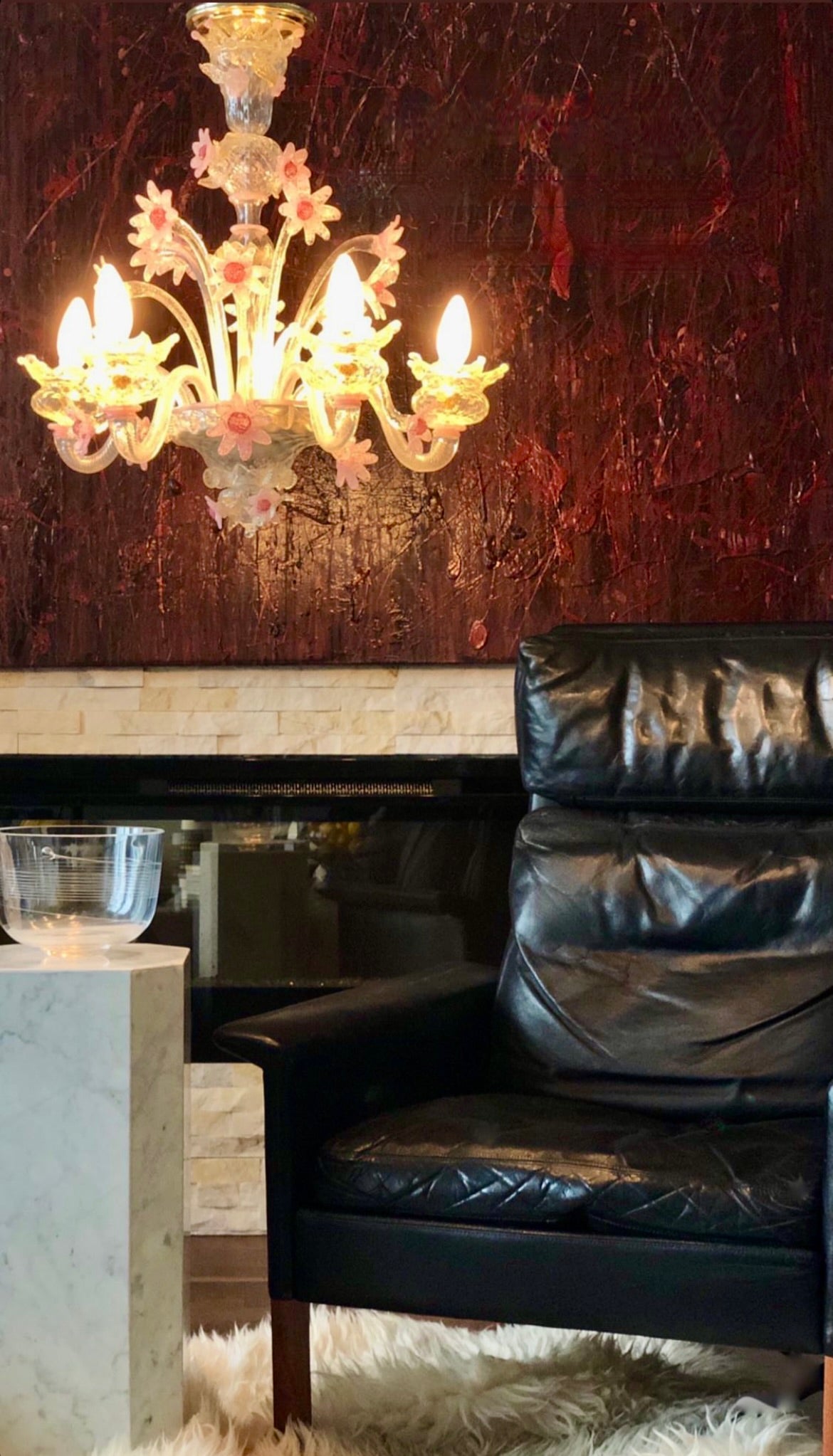 1920s MURANO, VENETIAN HAND BLOWN GLASS CHANDELIER