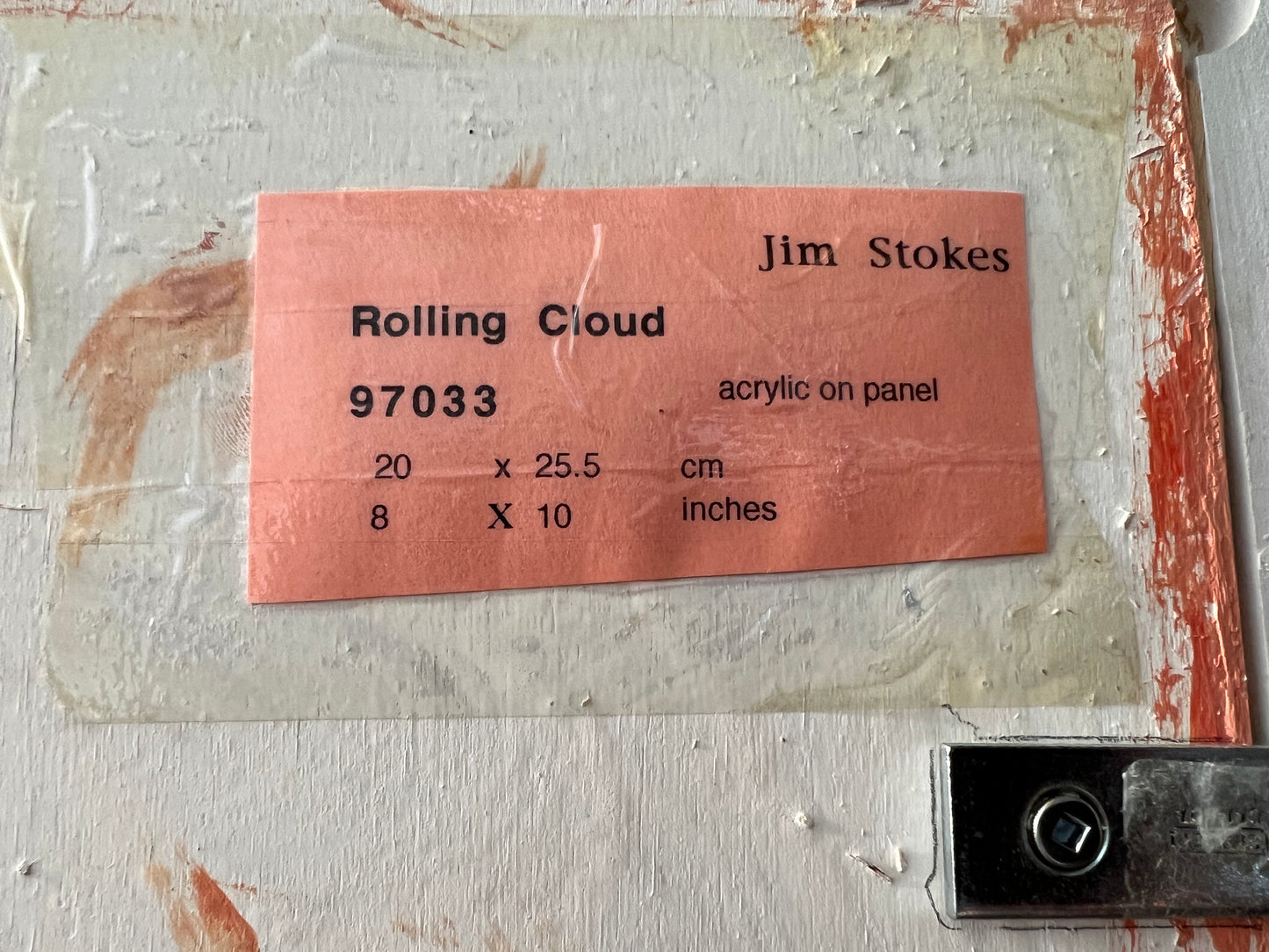 CANADIAN LISTED ARTIST JIM STOKES 'ROLLING CLOUD' ACRYLIC on PANEL PAINTING