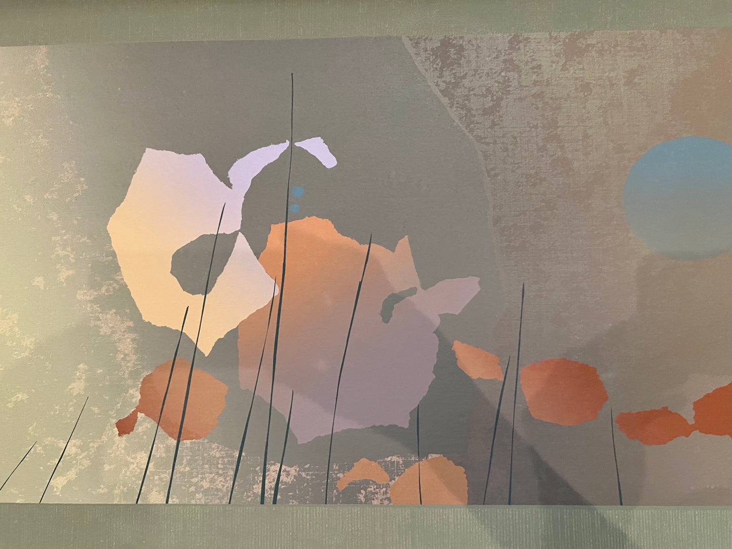 ARTIST MAX HAYSLETTE GORGEOUS ORGANIC ABSTRACT NUMBERED SERIGRAPH RARE LANDSCAPE PRESENTATION BEAUTIFULLY FRAMED IN CLEAN BRONZE TONE FRAME
