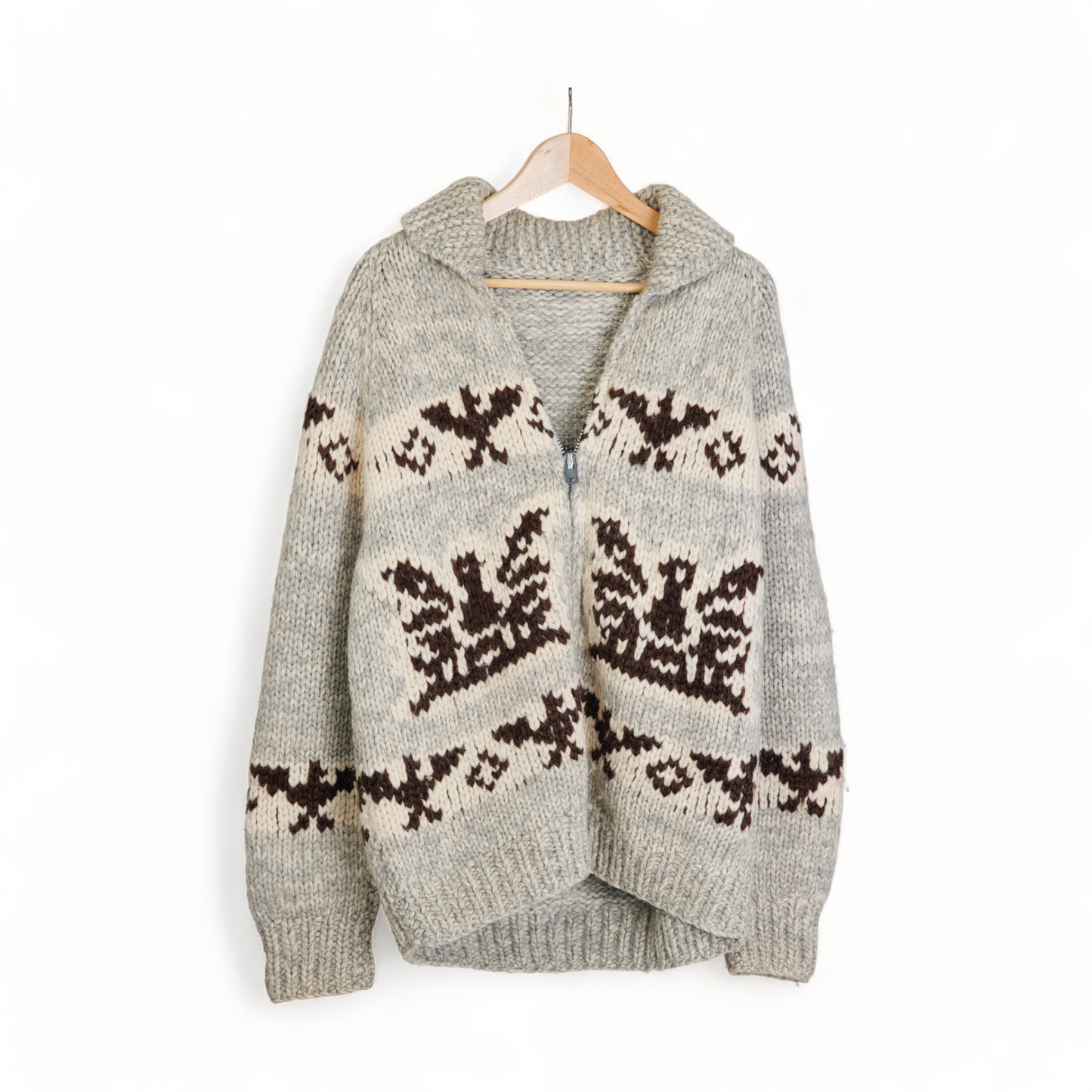 COWICHAN EAGLE WOOL KNIT SWEATER