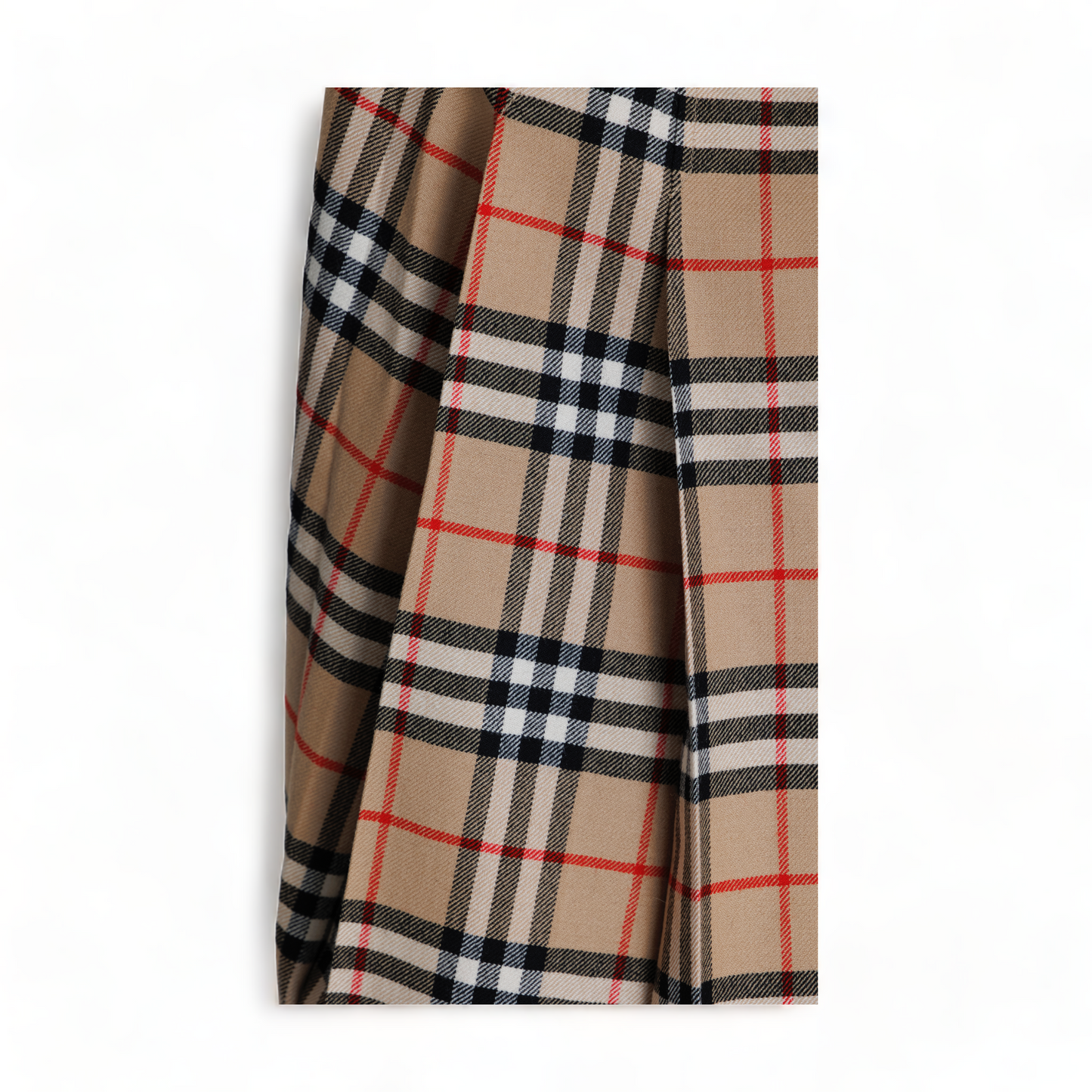 VINTAGE BURBERRY WOOL NOVA CHECK PLAID PLEATED A-LINE LONG MIDI SKIRT
