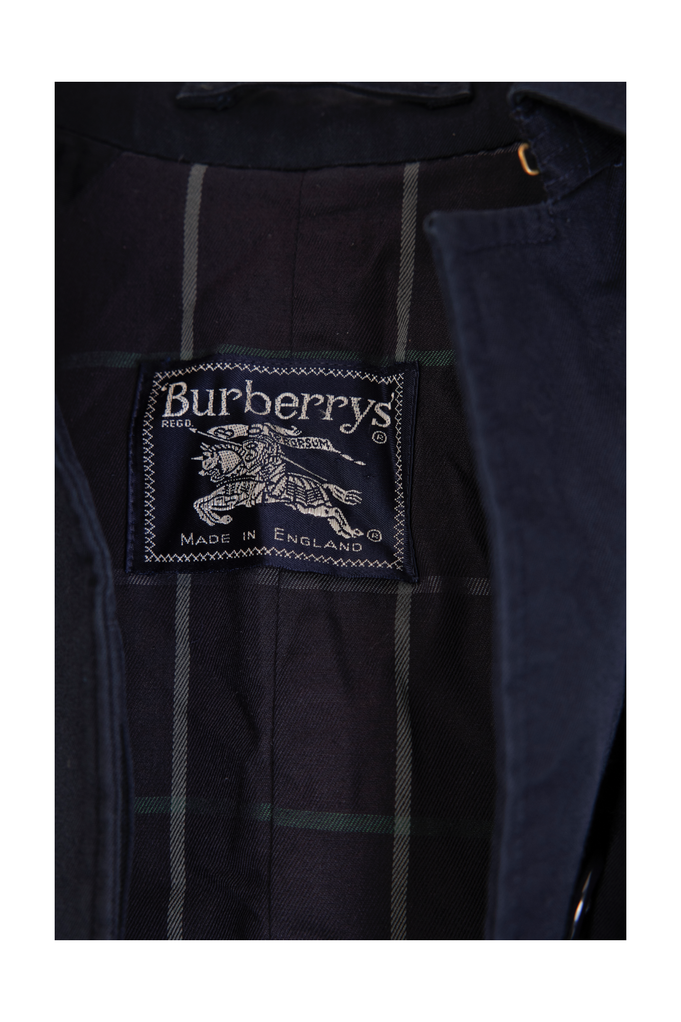ICONIC VINTAGE BURBERRY PRORSUM NAVY BLUE TRENCH COAT