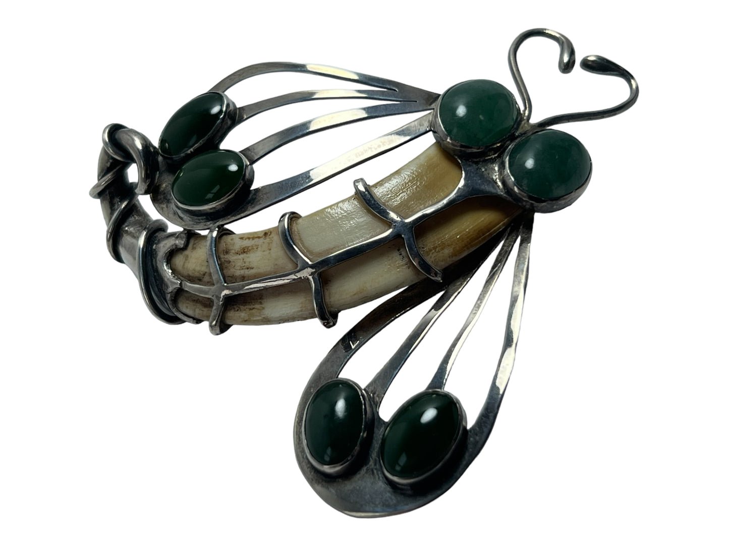 BIG MODERNIST STUDIO SIGNED ART BROOCH STERLING SILVER ART NOUVEAU STYLE PIN