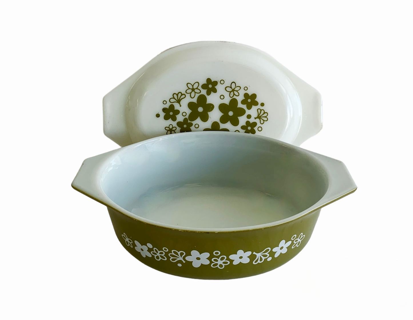 SPRING BLOSSOM FLORAL PATTERN PYREX OVENWARE CASSEROLE DISH w/ LID