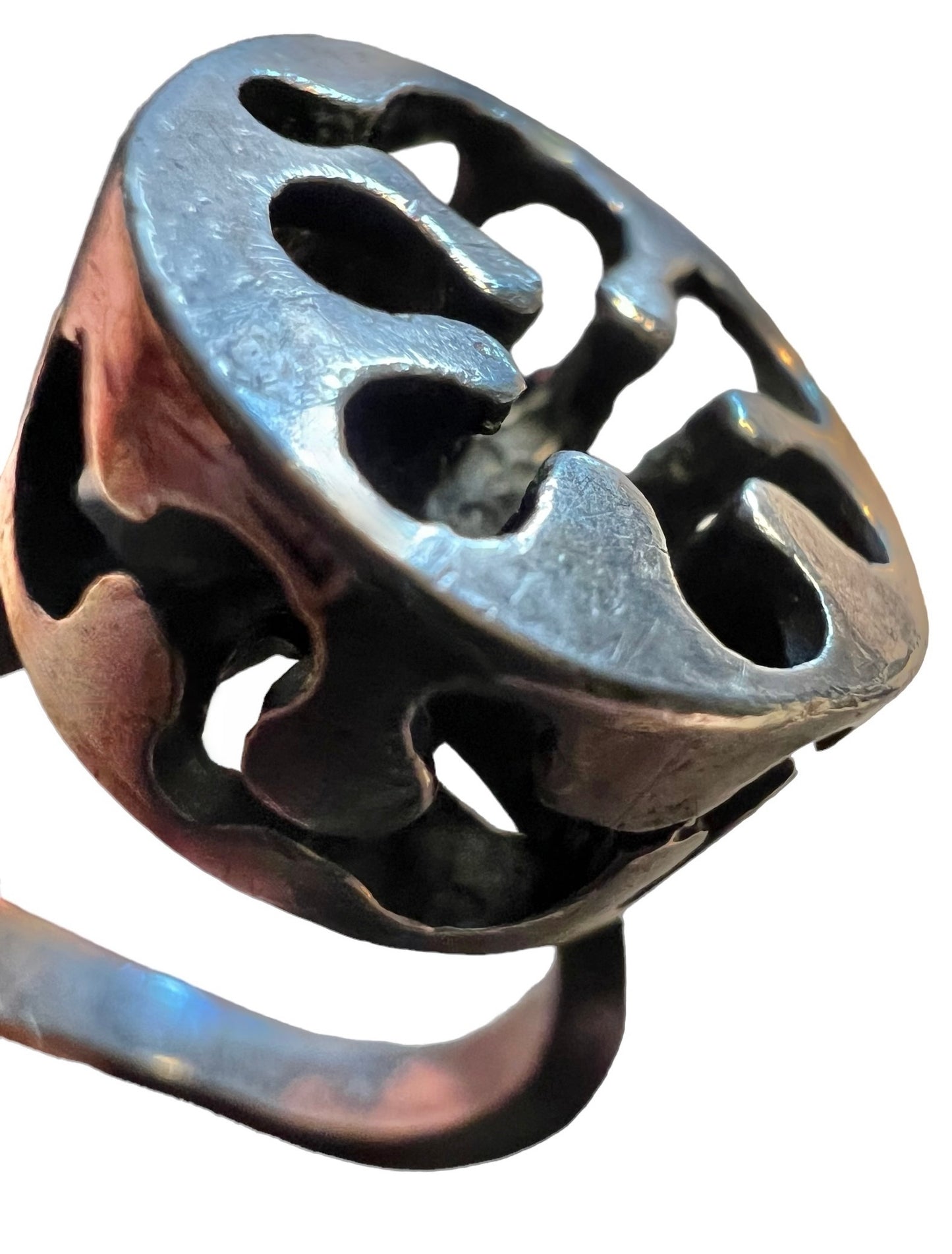 BRUTALIST STYLE RING MODERNIST STERLING SILVER SIZE 5- 5.25