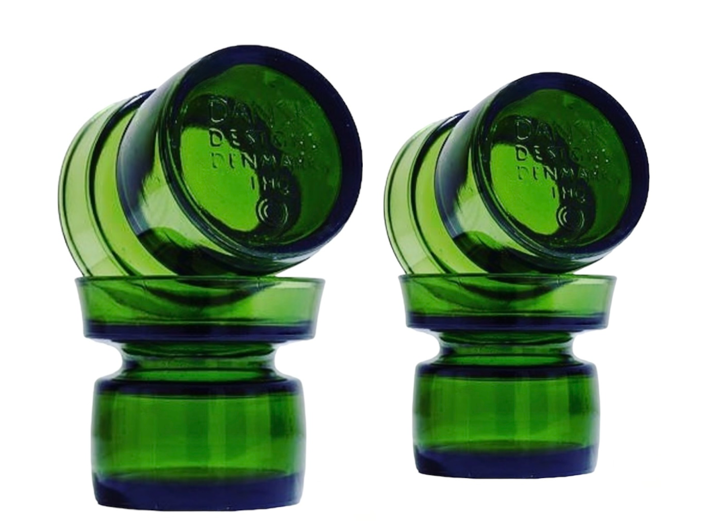 GREEN GLASS IHQ JENS QUISTGAARD for DANSK ICONIC CANDLE HOLDER or PLANT BULB HOLDER