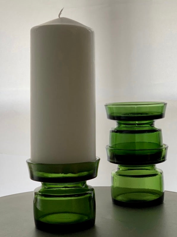 GREEN GLASS IHQ JENS QUISTGAARD for DANSK ICONIC CANDLE HOLDER or PLANT BULB HOLDER