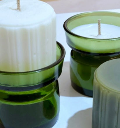 GREEN GLASS IHQ JENS QUISTGAARD for DANSK ICONIC CANDLE HOLDER or PLANT BULB HOLDER