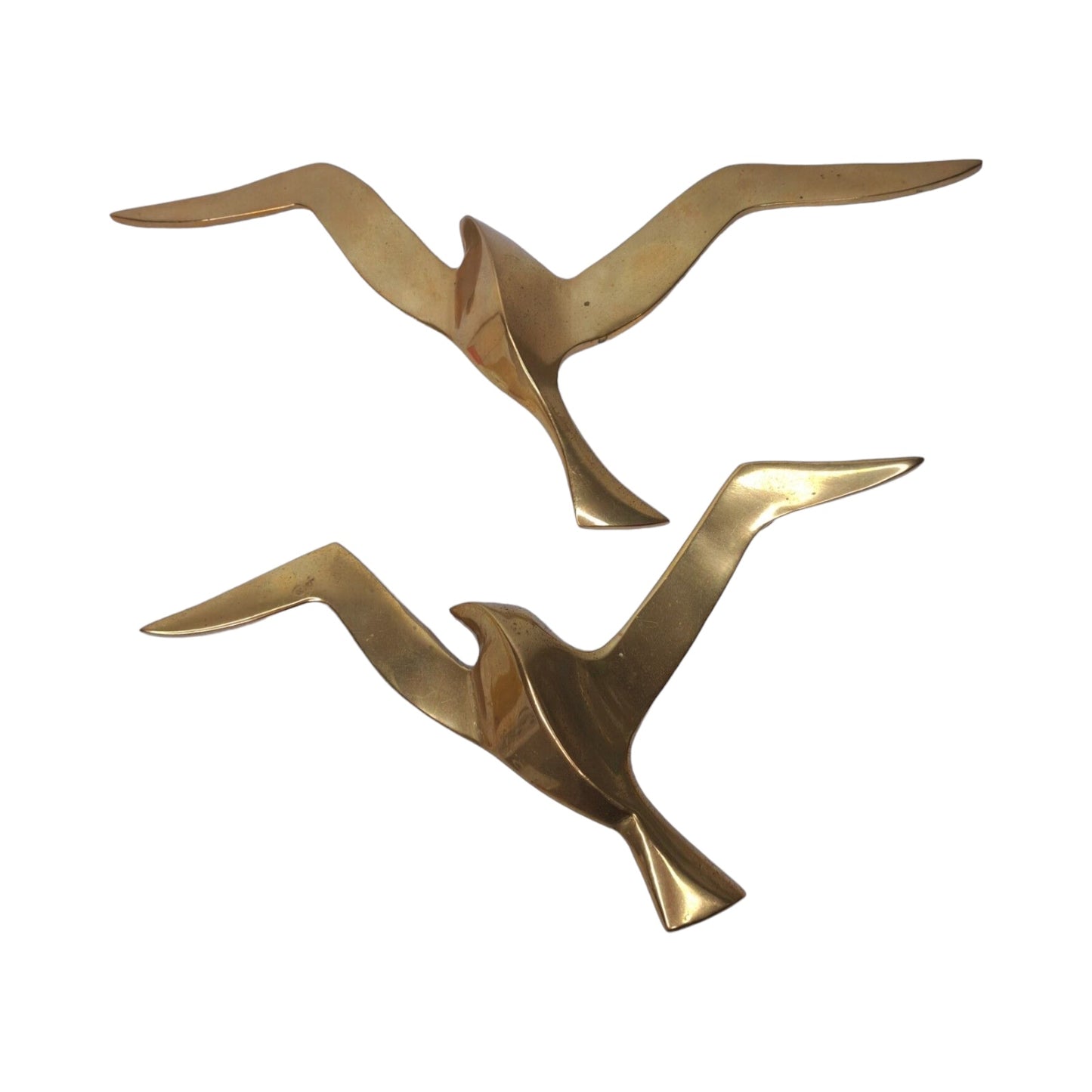PAIR BRASS BIRD DECOR WALL HANGING all JOHNATHON LIVINGSTON SEAGULL