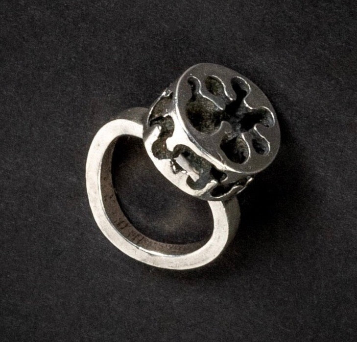 BRUTALIST STYLE RING MODERNIST STERLING SILVER SIZE 5- 5.25