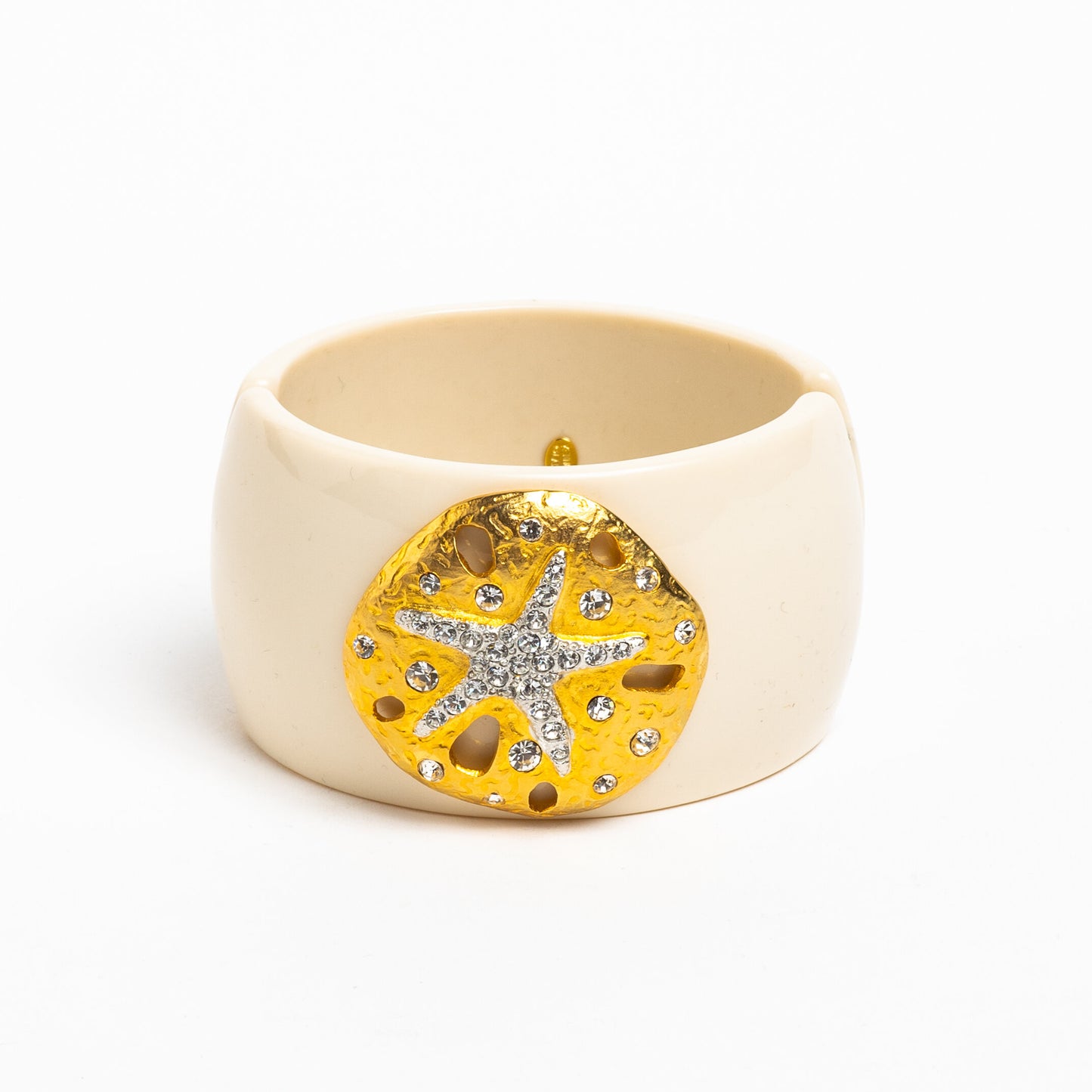KENNETH LANE GLAM CLAMPER BRACELET STARFISH SANDMDOLLAR THEME CRUISE WEAR