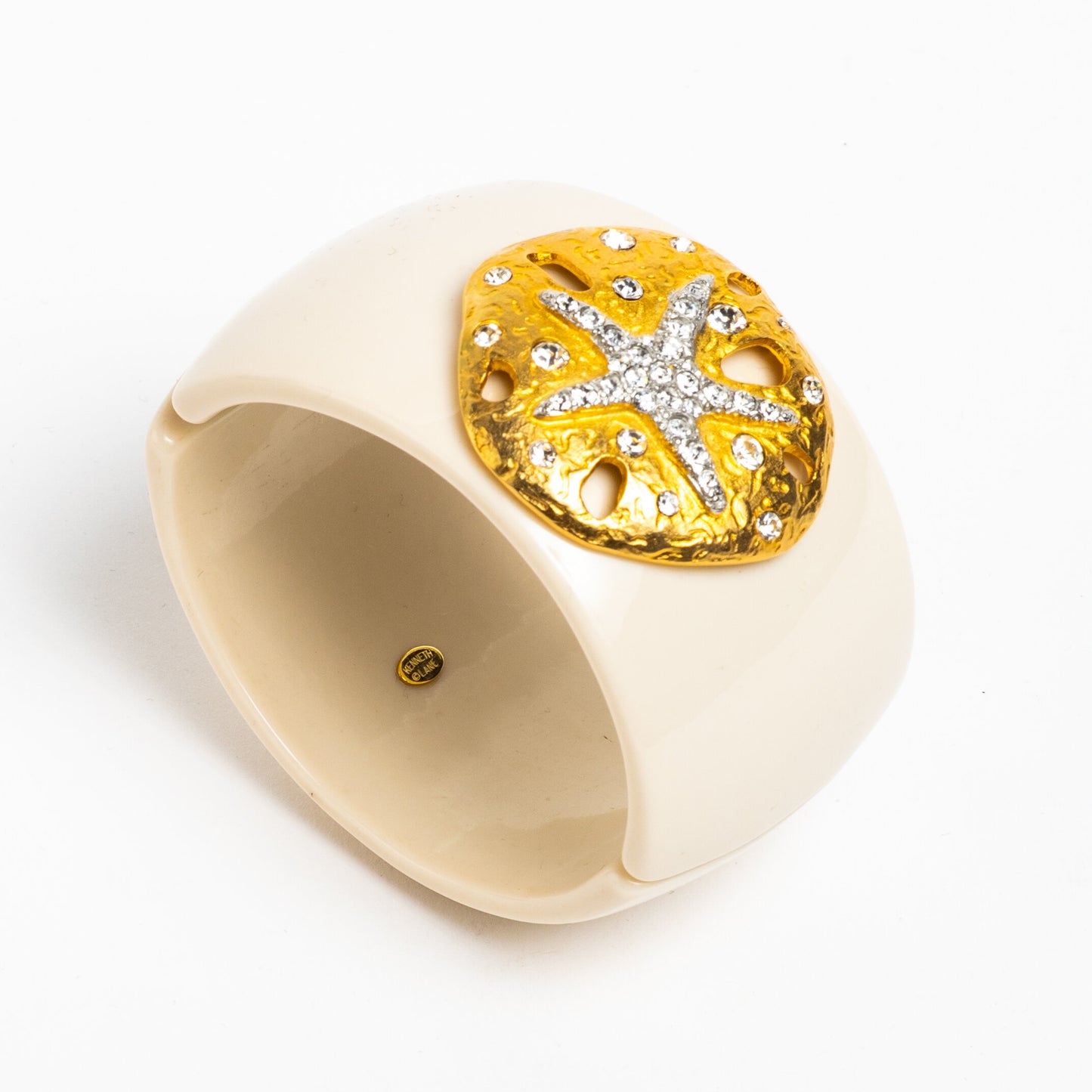 KENNETH LANE GLAM CLAMPER BRACELET STARFISH SANDMDOLLAR THEME CRUISE WEAR