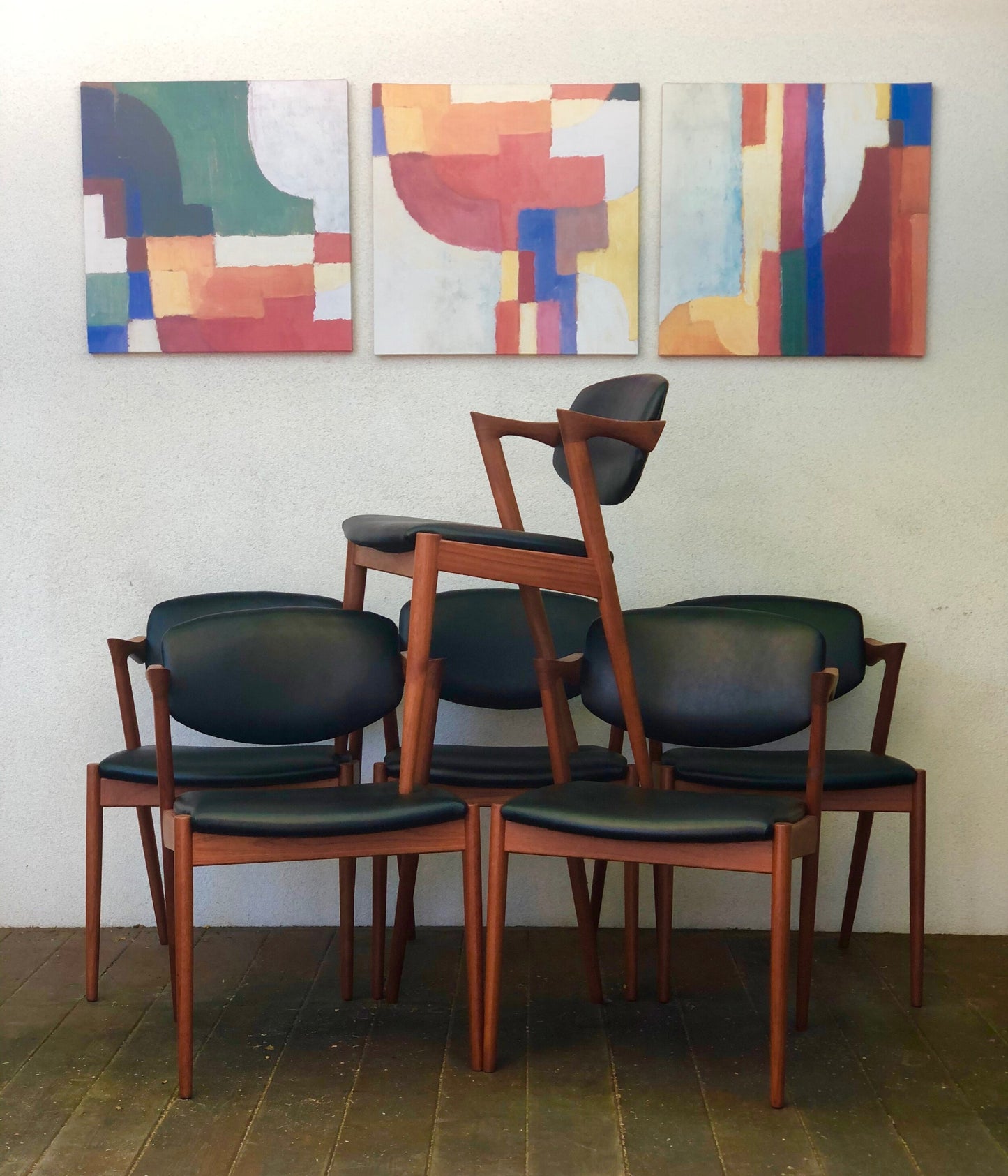 SET of 6 KAI KRISTIANSEN DINING CHAIRS MODEL #42 for V. SCHOU ANDERSEN