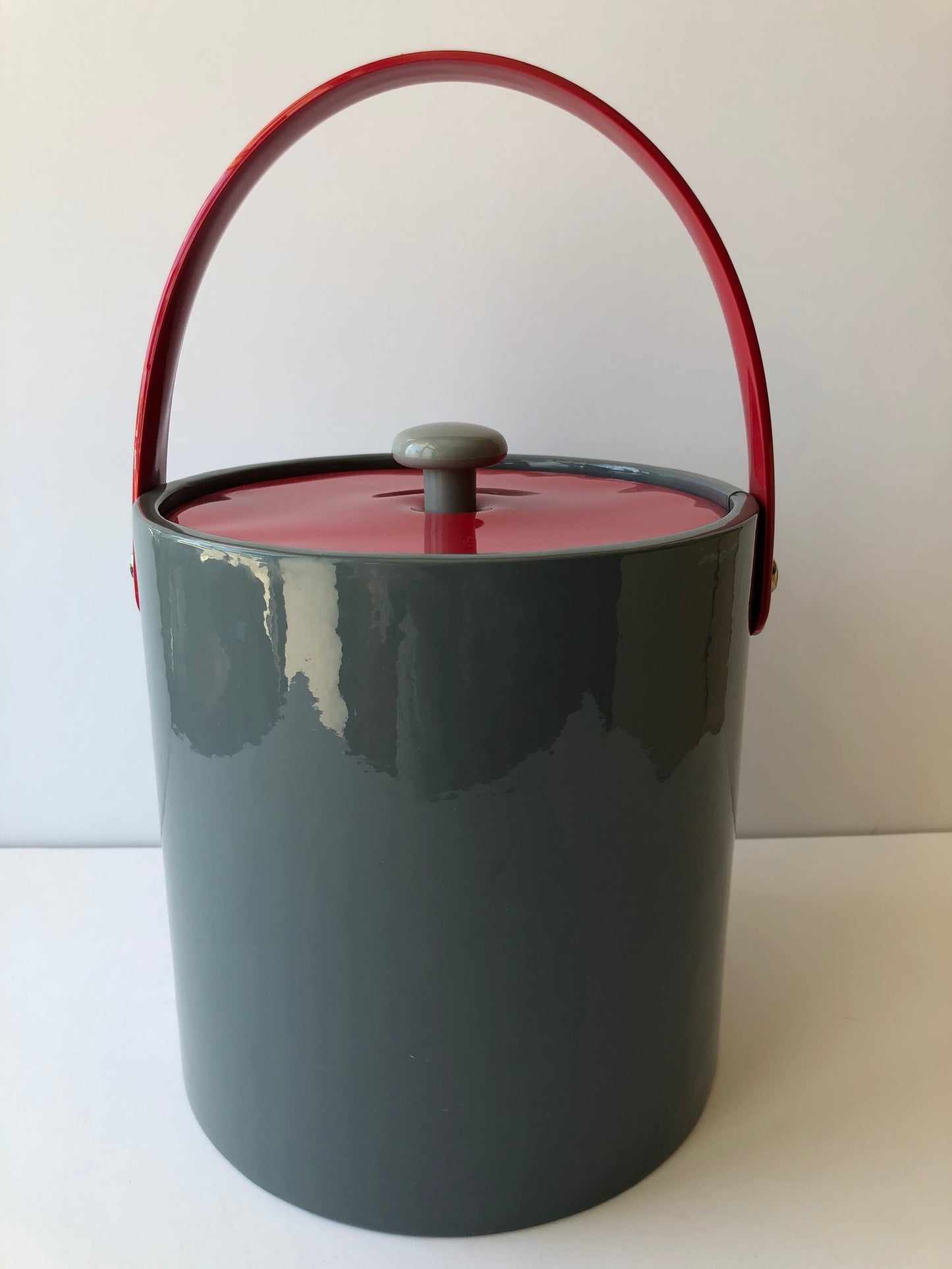 GEORGE BRIARD STYLE GREY & RED MOD VINYL ICE BUCKET