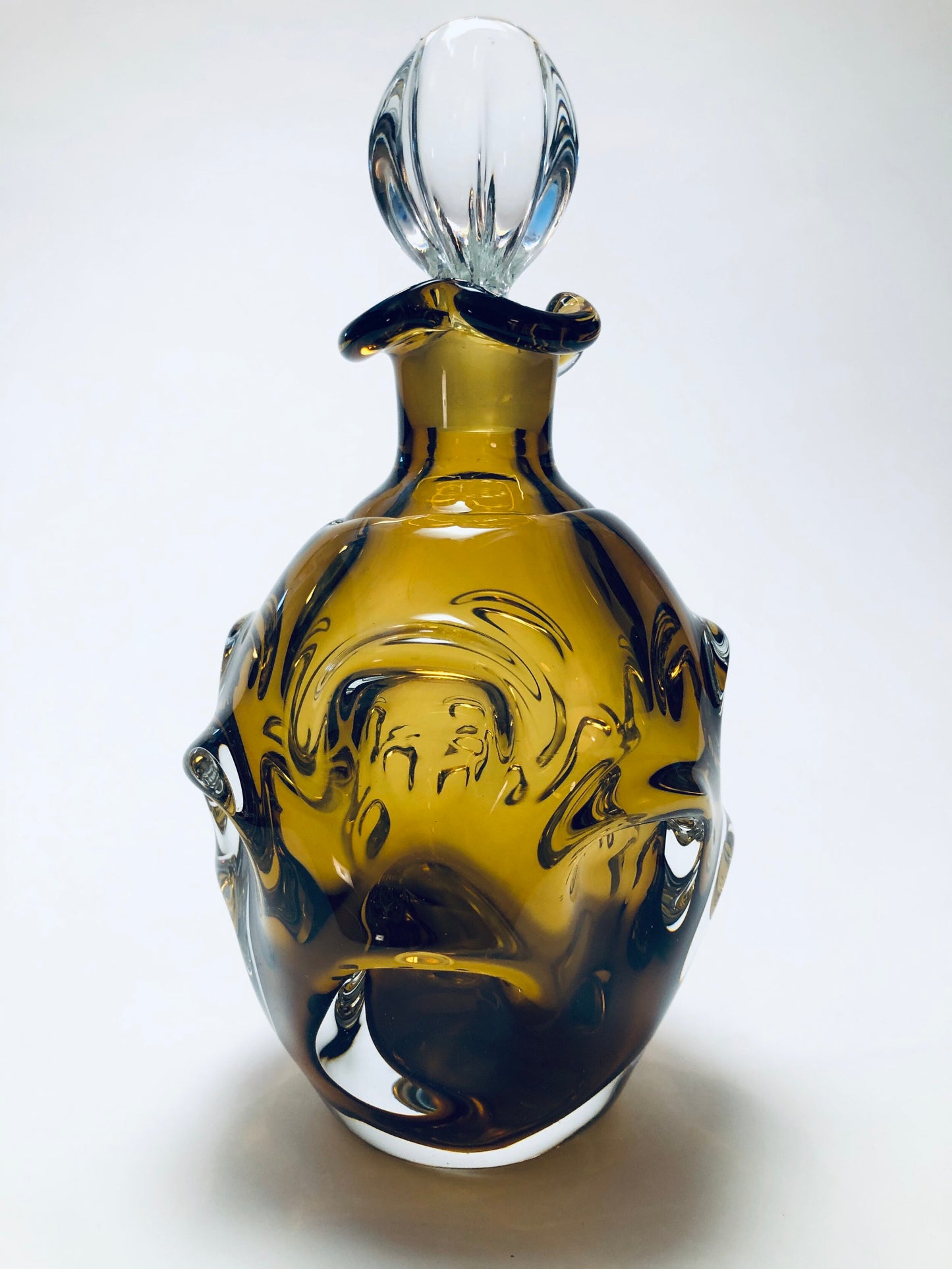 GORGEOUS HEAVY HAND BLOWN BO BORGSTROM for ASEDA SWEDEN DECANTER w/ STOPPER
