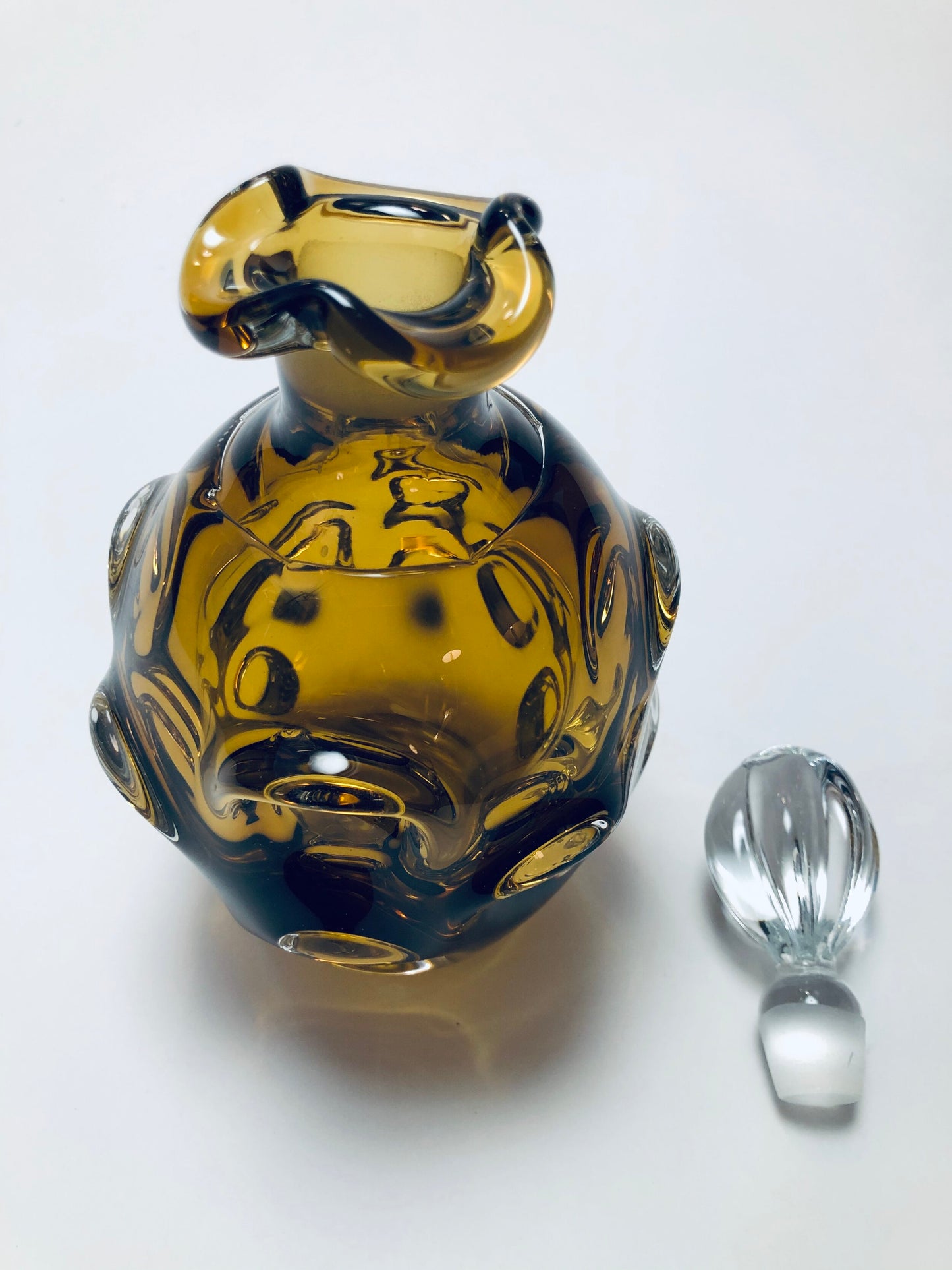 GORGEOUS HEAVY HAND BLOWN BO BORGSTROM for ASEDA SWEDEN DECANTER w/ STOPPER