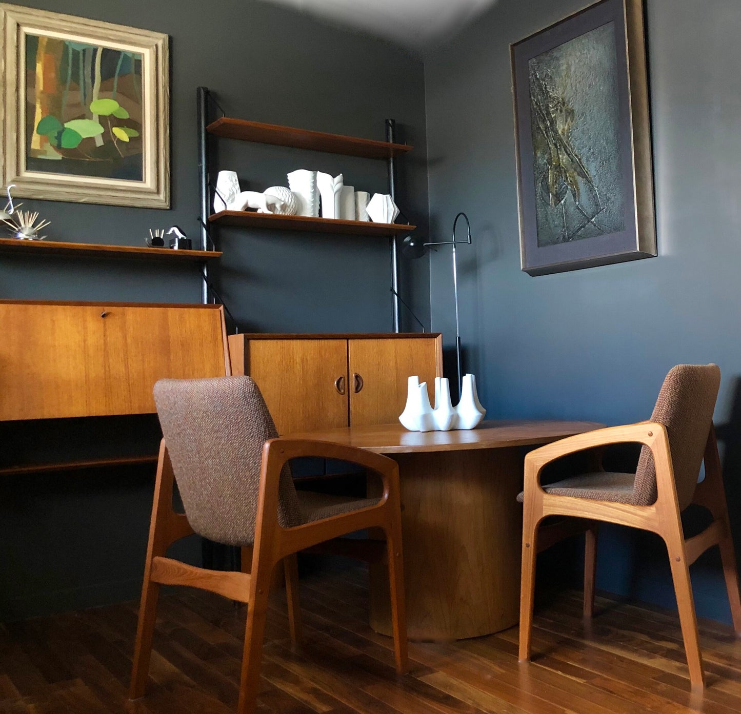 SOLID TEAK DANISH PAIR of OCCASIONAL CHAIRS/CAPTAINS/ DINING CHAIRS