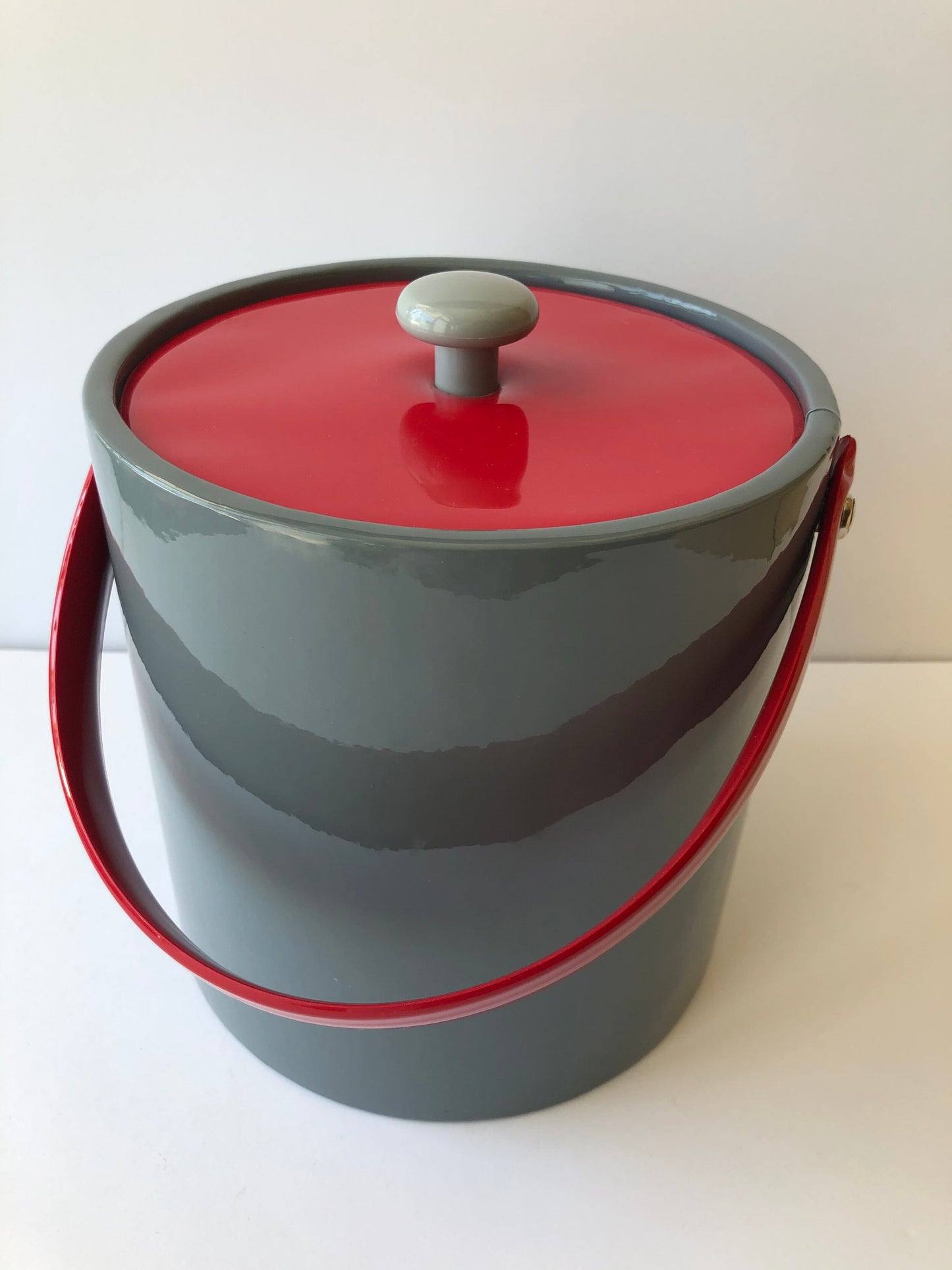 GEORGE BRIARD STYLE GREY & RED MOD VINYL ICE BUCKET