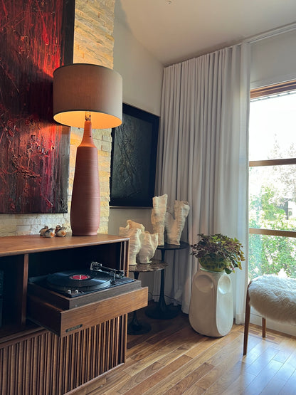 TERRA COTTA MASSIVE MCM CANADIAN THEO & SUSAN HARLANDER FLOOR |TABLE |HEARTH LAMP
