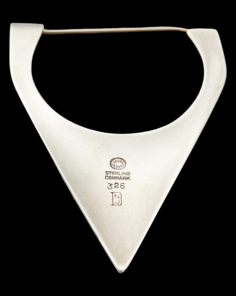 EARLY MODERNIST REMARKABLE STERLING SILVER NANNA & JORGEN DITZEL for GEORG JENSEN ARCHITECTURAL & GRAPHIC MINIMALIST BROOCH