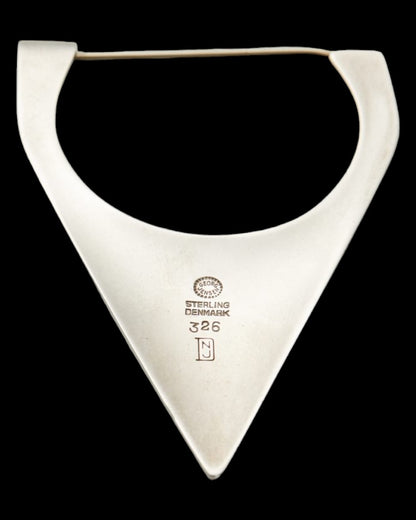 EARLY MODERNIST REMARKABLE STERLING SILVER NANNA & JORGEN DITZEL for GEORG JENSEN ARCHITECTURAL & GRAPHIC MINIMALIST BROOCH