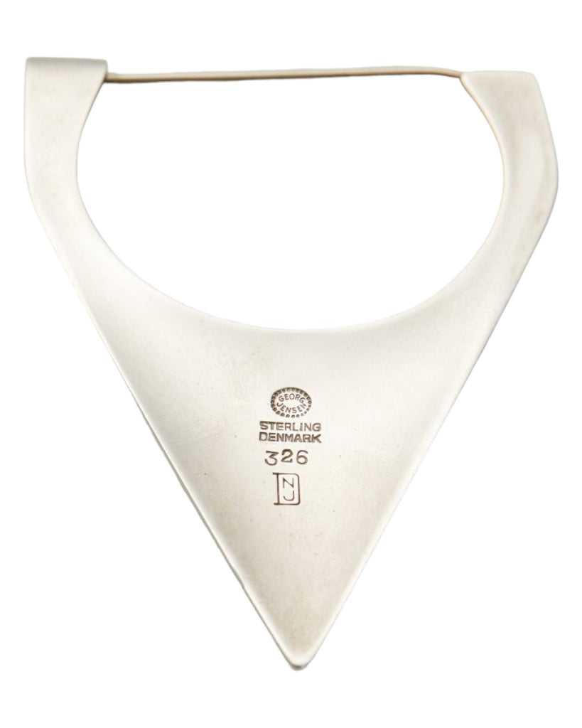 EARLY MODERNIST REMARKABLE STERLING SILVER NANNA & JORGEN DITZEL for GEORG JENSEN ARCHITECTURAL & GRAPHIC MINIMALIST BROOCH
