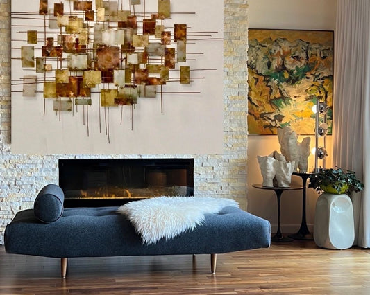 TUFTED CHAISE LOUNGE TUFTED SOFA DAYBED PROFESSIONALLY REUPHOLSTERED in MAHARAM WOOL