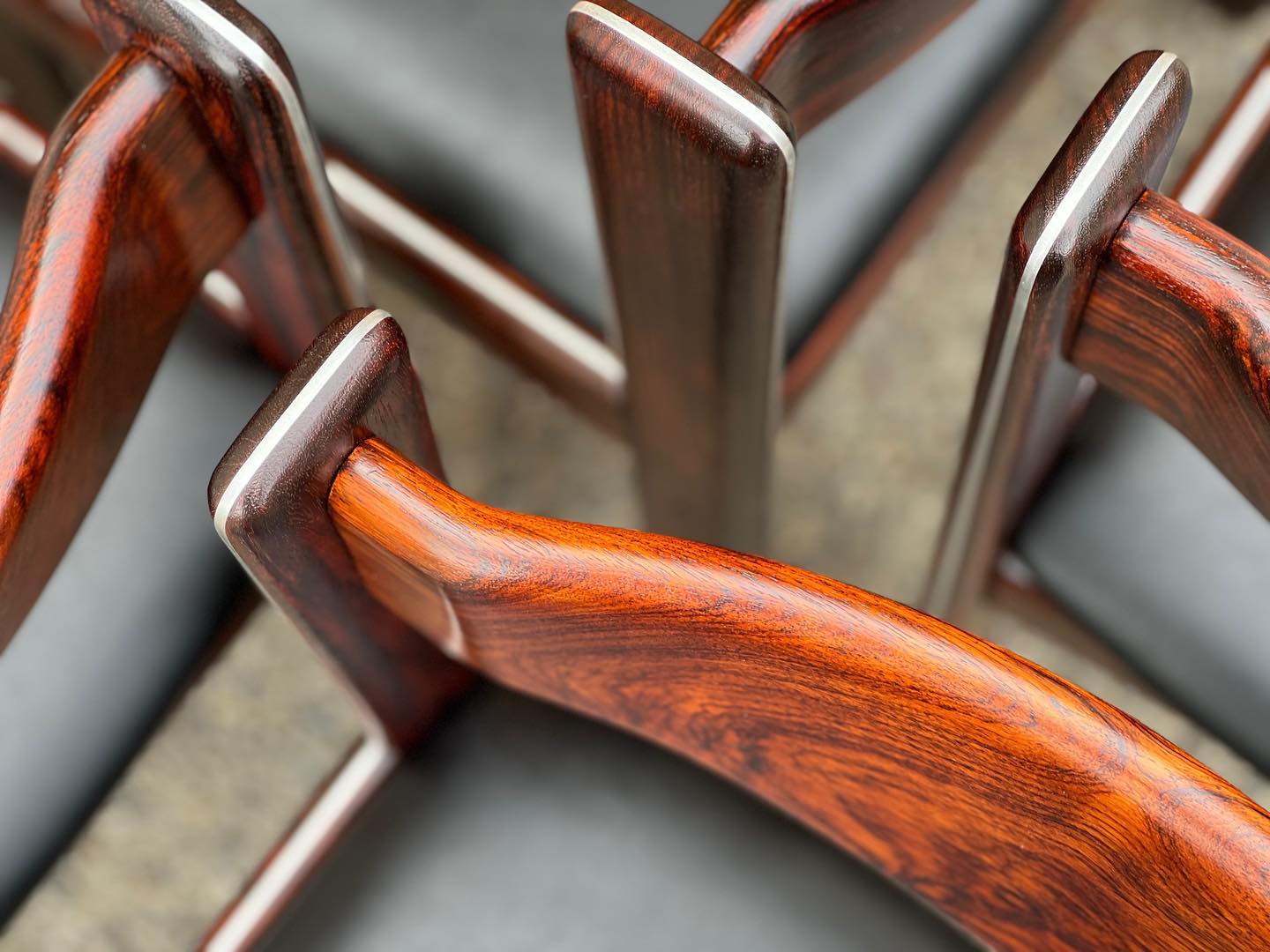 RARE SOLID BRAZILIAN ROSEWOOD SET of 6 DINING CHAIRS JOHANNES ANDERSEN for ULDUM MOBELFABRIK