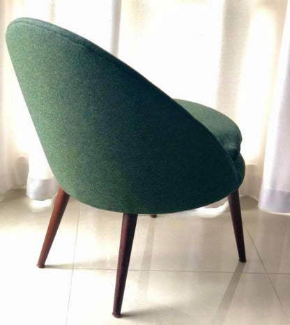 CONTEMPORARY REUPHOLSTERED METAL BASE BENCH W/ WOOL REUPHOLSTERED CUSHION
