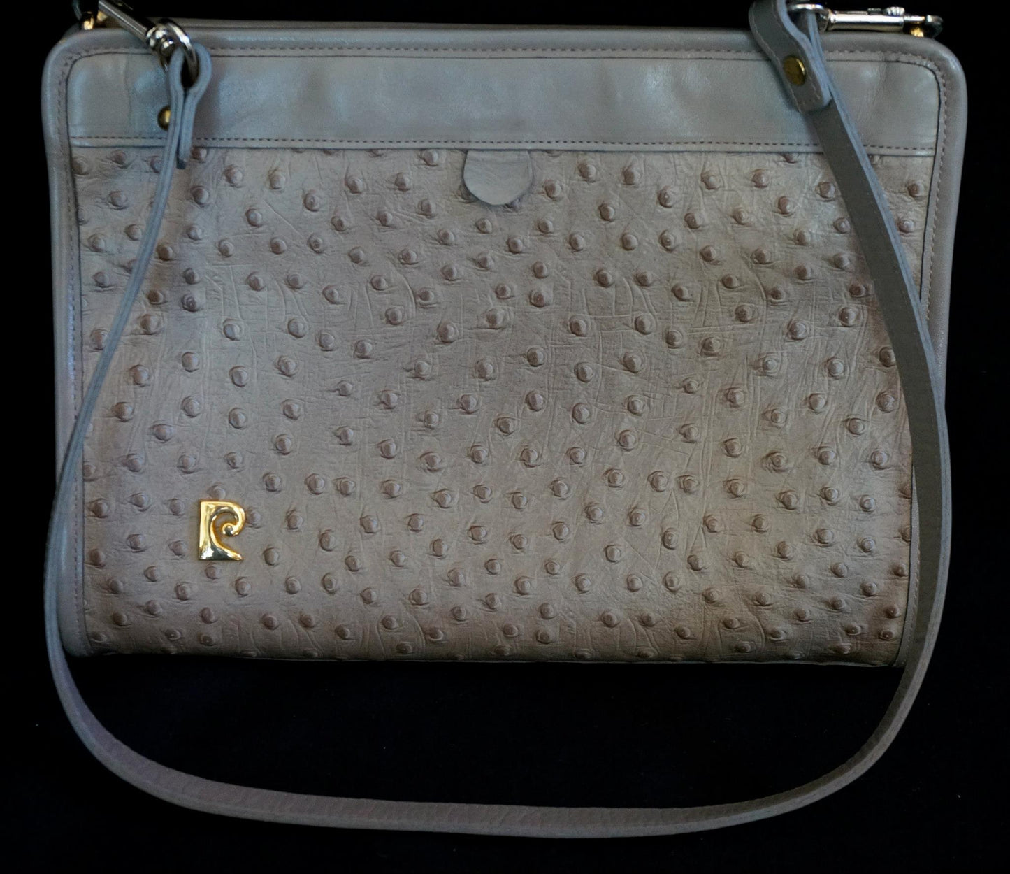 ICONIC FRENCH DESIGNER PIERRE CARDIN LEATHER CLUTCH PURSE HANDBAG W/ REMOVABLE STRAPS