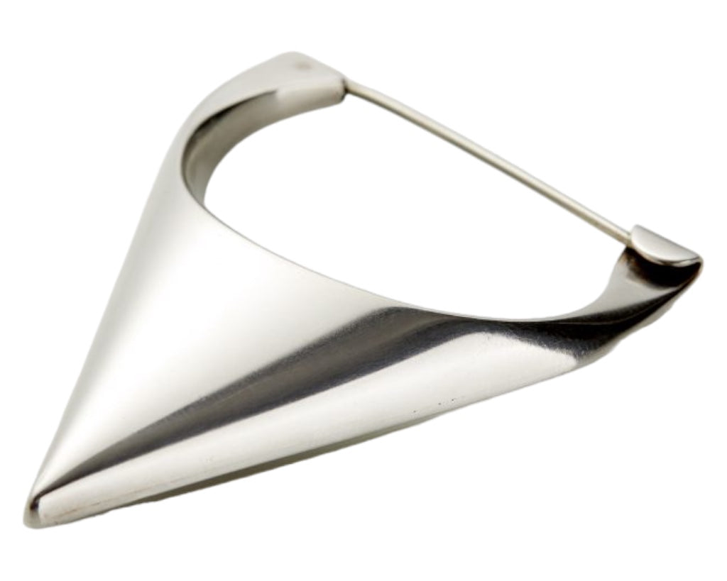 EARLY MODERNIST REMARKABLE STERLING SILVER NANNA & JORGEN DITZEL for GEORG JENSEN ARCHITECTURAL & GRAPHIC MINIMALIST BROOCH