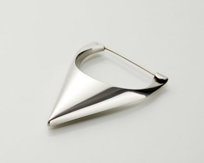 EARLY MODERNIST REMARKABLE STERLING SILVER NANNA & JORGEN DITZEL for GEORG JENSEN ARCHITECTURAL & GRAPHIC MINIMALIST BROOCH