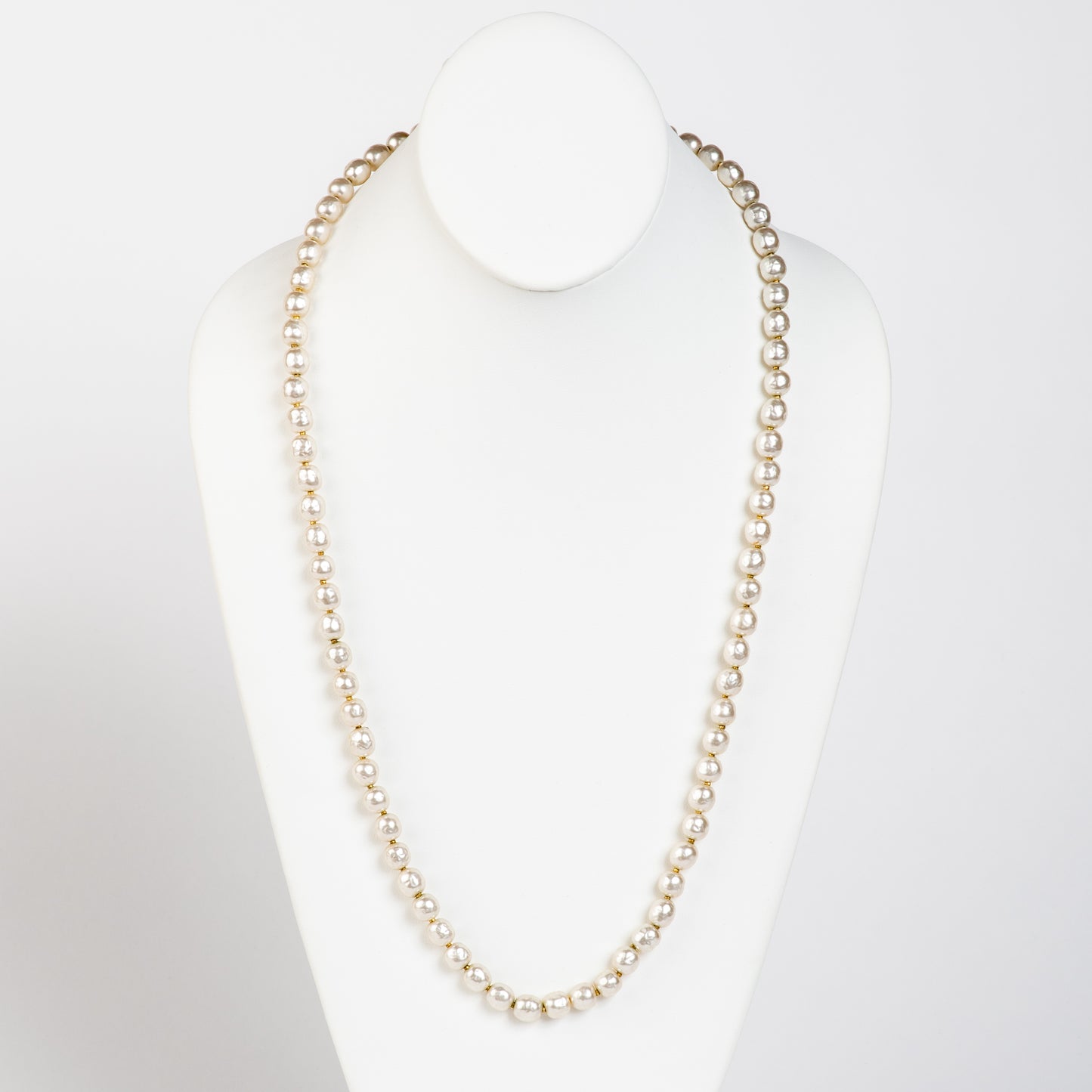 SIGNED MIRIAM HASKELL BAROQUE CHAMPAGNE COSTUME PEARL STRAND