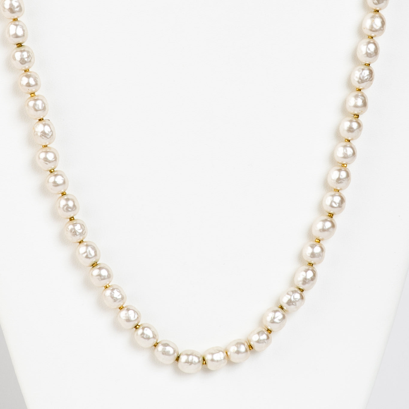 SIGNED MIRIAM HASKELL BAROQUE CHAMPAGNE COSTUME PEARL STRAND