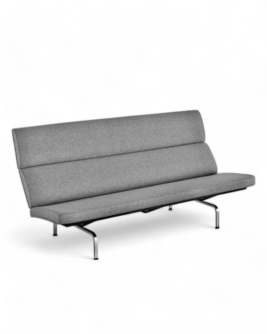 EAMES COMPACT SOFA PROFESSIONALLY REUPHOLSTERED in MAHARAM WOOL and well ICONIC