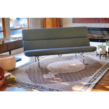 EAMES COMPACT SOFA PROFESSIONALLY REUPHOLSTERED in MAHARAM WOOL and well ICONIC