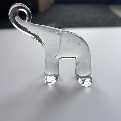 SCANDINAVIAN LISA LARSON ELEPHANT ROYAL KRONA GLASS CRYSTAL FIGURINE PAPERWEIGHT