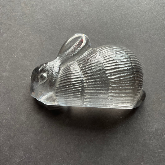 SCANDINAVIAN LISA LARSON RABBIT ROYAL KRONA GLASS CRYSTAL FIGURINE PAPERWEIGHT