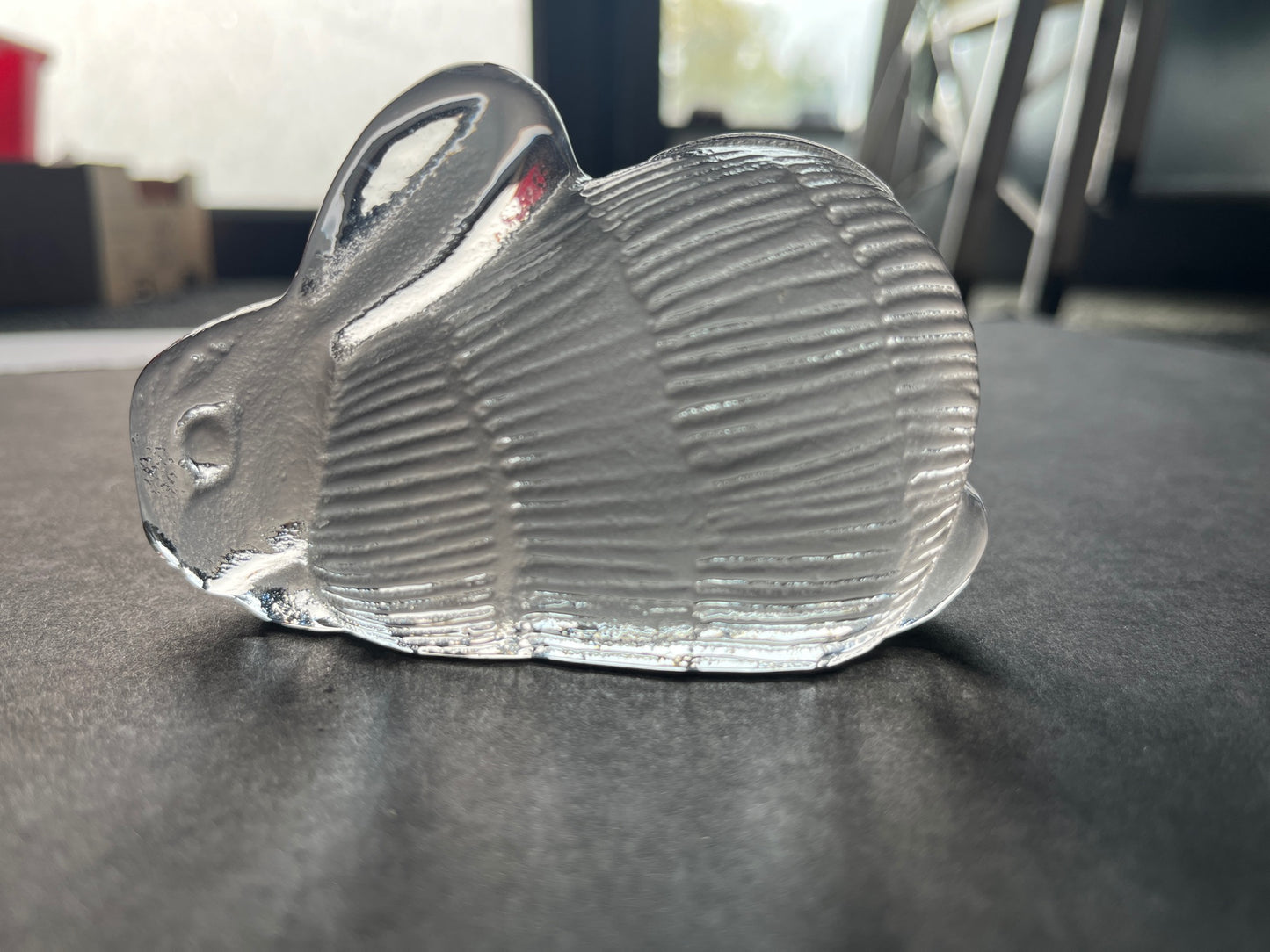 SCANDINAVIAN LISA LARSON RABBIT ROYAL KRONA GLASS CRYSTAL FIGURINE PAPERWEIGHT
