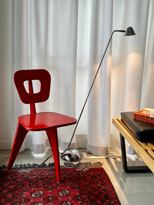 POSTMODERN DESIGNER CHROME ADJUSTABLE & DIRECT-ABLE READING/DIMMABLE/ FLOOR LAMP with a SMALL FOOTPRINT