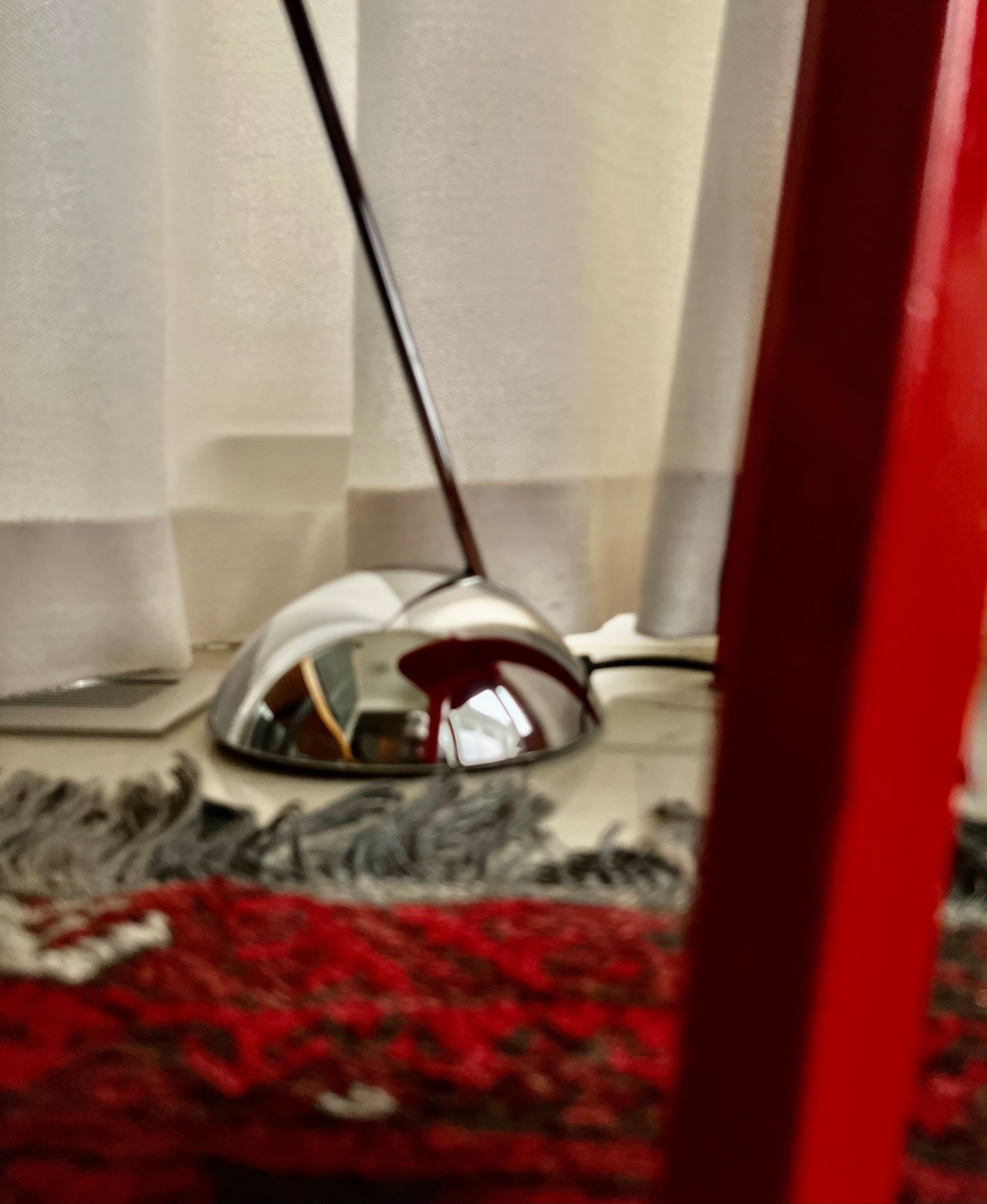 POSTMODERN DESIGNER CHROME ADJUSTABLE & DIRECT-ABLE READING/DIMMABLE/ FLOOR LAMP with a SMALL FOOTPRINT