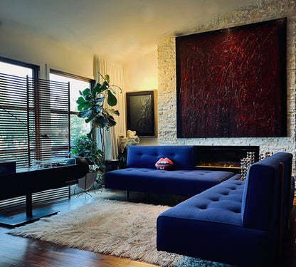 5 PCE L SHAPED SECTIONAL VINTAGE TUFTED SOFA DAYBED COUCH PROFESSIONALLY REUPHOLSTERED