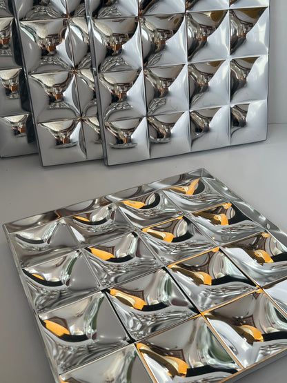 VINTAGE OP ART 1990s IKEA BLIMP KULLIG MIRRORED BUBBLE WALL PANELS SPACE AGE DESIGN 3 SEALED 4 OPEN