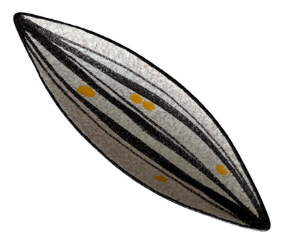 MCM VINTAGE RUSCHA KERAMIK CIGAR SHAPED DISH in DOMINO DECOR WEST GERMAN POTTERY FORM #718/1