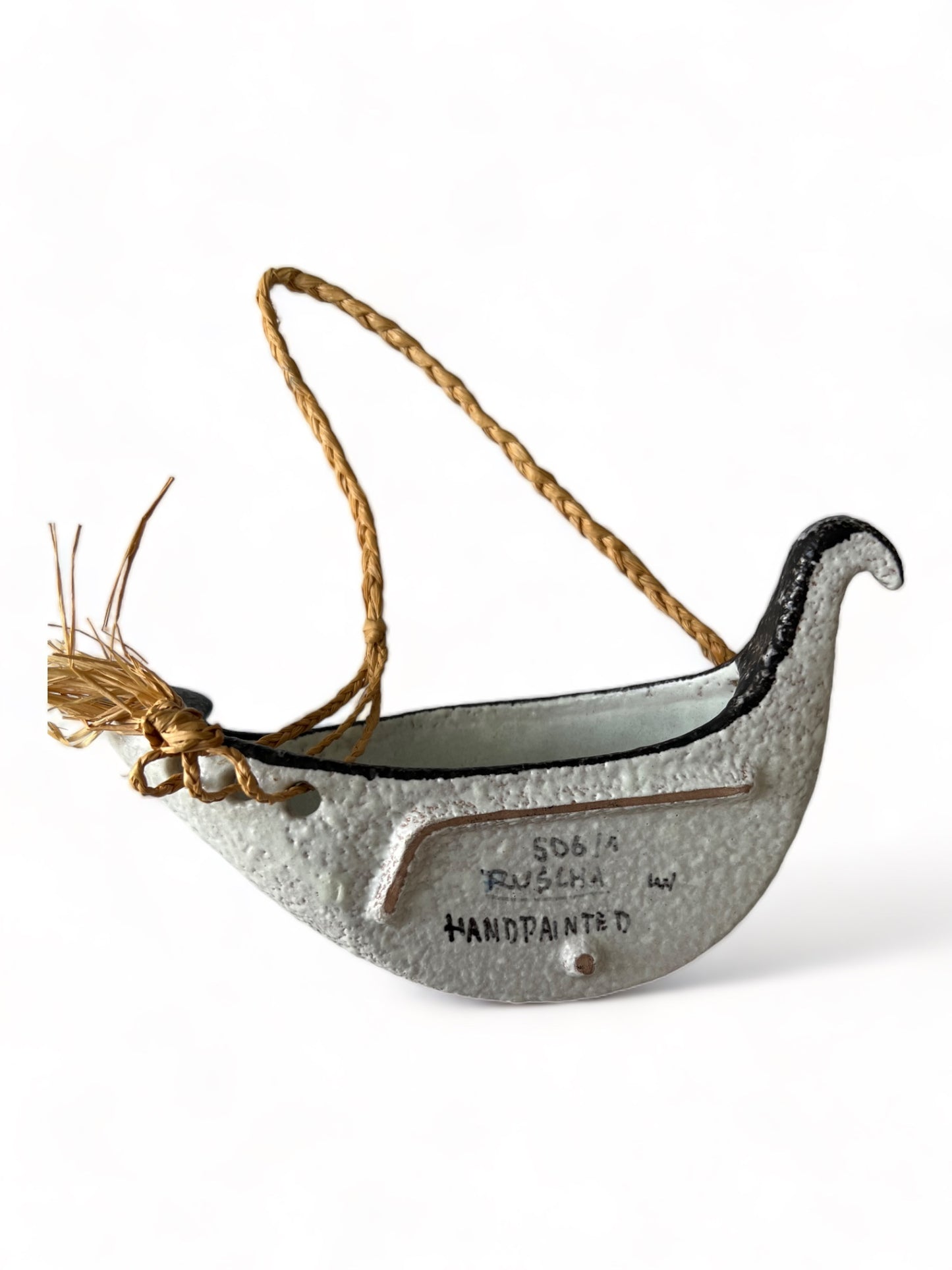 SWEET RARE CERAMIC BIRD PLANTER 1950s MCM 'DOMINO' DECOR BY CILLI WÖRSDÖRFER for RUSCHA KERAMIK GERMAN POTTERY